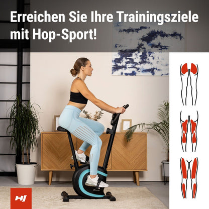 Hop-Sport Heimtrainer Fahrrad Vox - Magnetischer Hometrainer Mit Pulssensoren