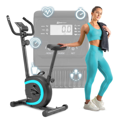 Hop-Sport Heimtrainer Fahrrad Vox - Magnetischer Hometrainer Mit Pulssensoren