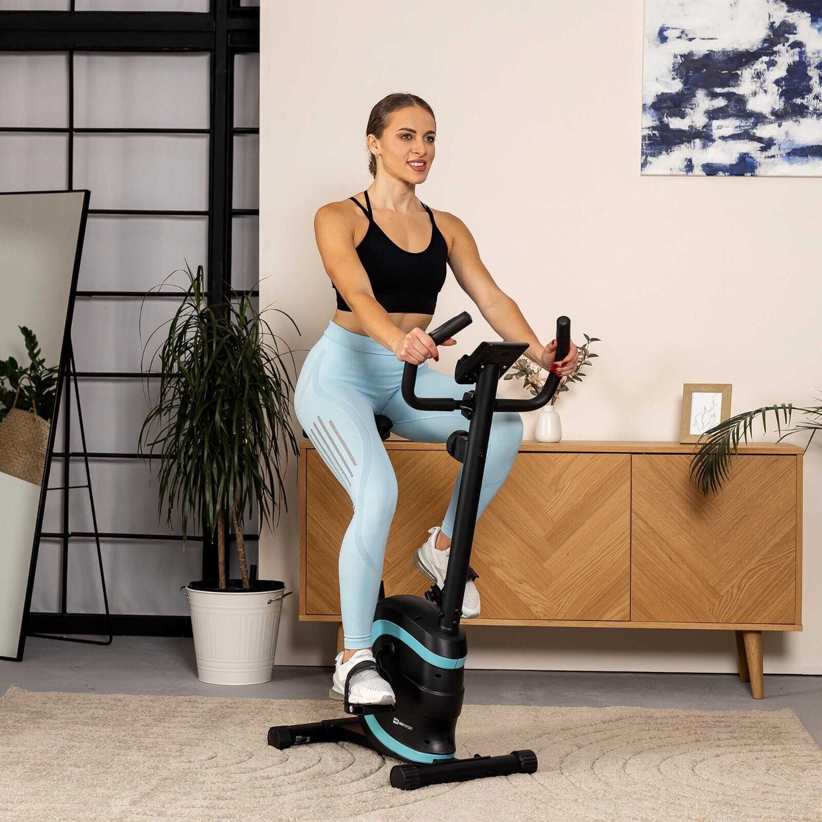 Hop-Sport Heimtrainer Fahrrad Vox - Magnetischer Hometrainer Mit Pulssensoren