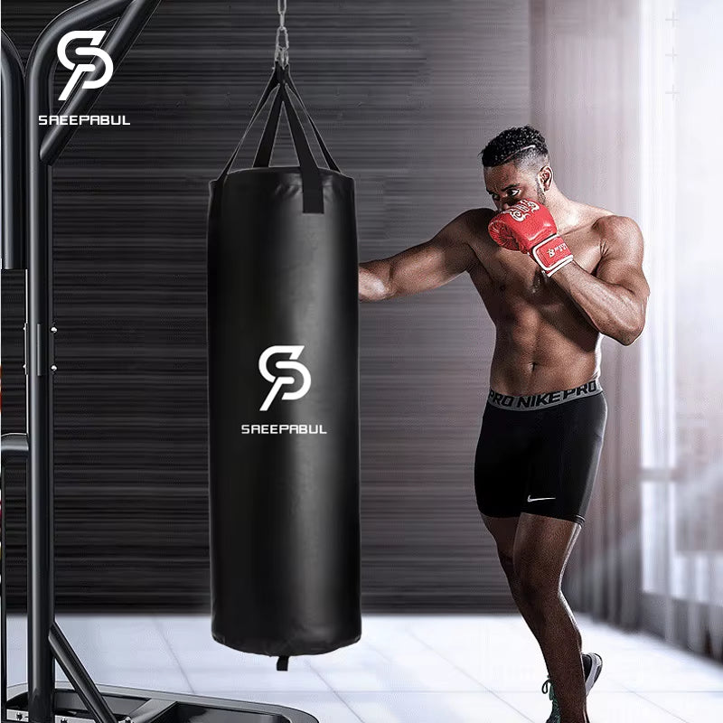 102/117CM Boxing Heavybag for Home Gym Hook Hanging Punching Sandbag Empty-Heavy Kick Muay Thai Sand Bag with One Handwraps Gift