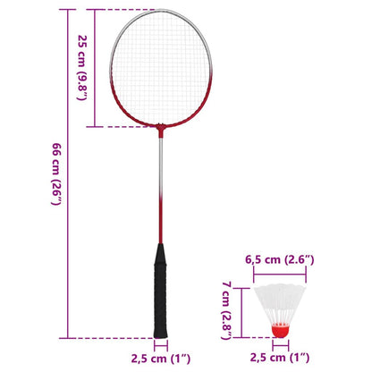 Badminton-Set Mit 4 Schlägern Und Netz 620X151 Cm